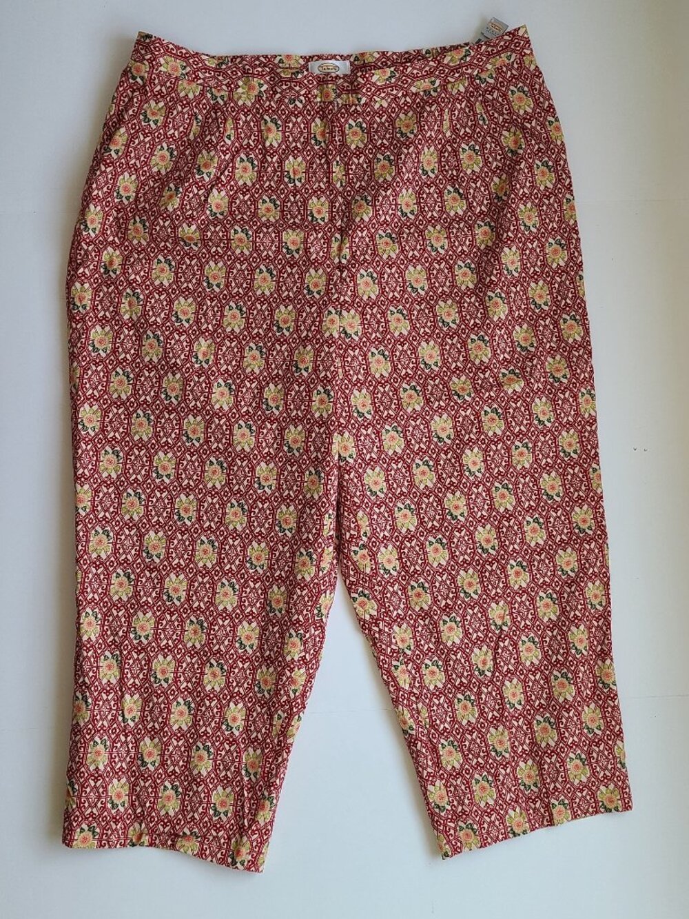 NWT Vintage Women's Talbots Capri Pants Sz 22WP Petite Cotton Cropped Floral